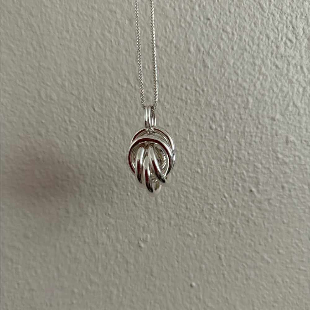 Liz Claiborne Silver Knot Pendant Necklace - Picture 3 of 6